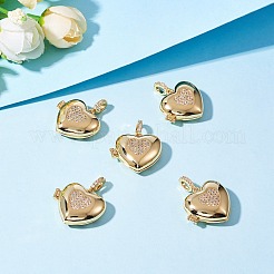 Brass Micro Pave Clear Cubic Zirconia Diffuser Locket Pendants&nbsp;ZIRC-SZ0003-60