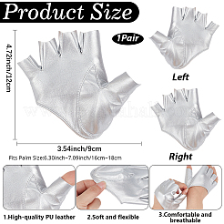 1 Pair PU Leather Half-finger Gloves&nbsp;AJEW-CL0005-75A
