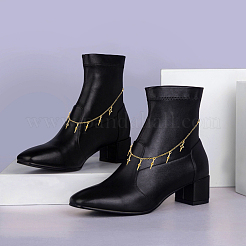4Pcs 2 Colors Brass Flat Oval Cable Chains Boot Strap Chains&nbsp;HJEW-HS00061