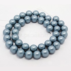 Round Shell Pearl Frosted Beads Strands&nbsp;X-BSHE-I002-6mm-323
