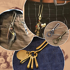 U-Shaped Brass Key Hook Shanckle Clasps&nbsp;KK-PH0012-37