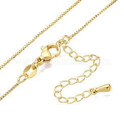 Brass Box Chain Necklaces for Women&nbsp;NJEW-G084-12LG