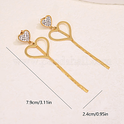 304 Stainless Steel Rhinestone Stud Dangle Earrings for Women&nbsp;DD2048