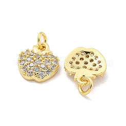 Brass Micro Pave Clear Cubic Zirconia Charms&nbsp;KK-Z044-24G