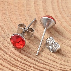 304 Stainless Steel Grade A Rhinestone Ear Studs&nbsp;EJEW-JE02023