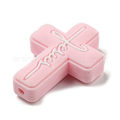 Cross with Word Jesus Silicone Focal Beads&nbsp;SIL-G006-01B