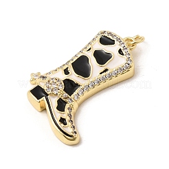 Brass Micro Pave Cubic Zirconia Pendants&nbsp;KK-H267-112G-01
