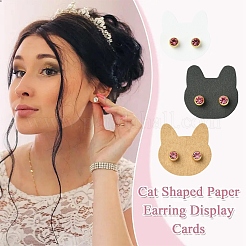 100Pcs Cat Shaped Paper Earring Display Cards&nbsp;EDIS-YW0001-09A