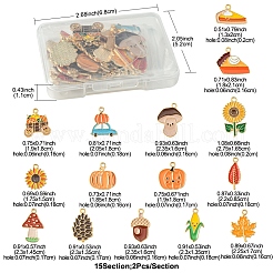 30Pcs 15 Styles Thanksgiving Day Alloy Enamel Pendants&nbsp;ENAM-FS0001-99