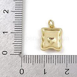 Brass Red Enamel Pendants&nbsp;KK-D424-29A-G