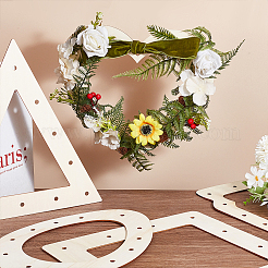 10Pcs 5 Styles Wood Wreath Frames for Crafts with Pre-Cut Holes&nbsp;WOOD-GA0001-80