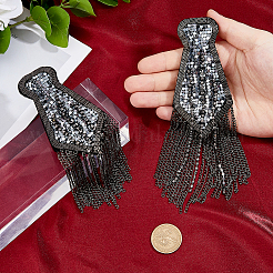 2Pcs Fashionable Tassel Epaulettes&nbsp;DIY-FH0008-89B-B