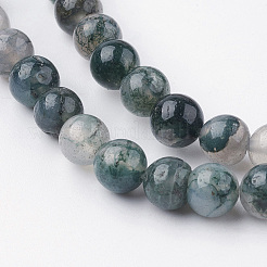 Natural Moss Agate Bead Strands&nbsp;G-G735-62-6mm