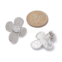 Imitation Druzy Gemstone Resin Flower Stud Earrings&nbsp;EJEW-JE05318-01