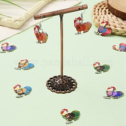 10Pcs 5 Colors Alloy Enamel Pandants&nbsp;ENAM-YW0003-60