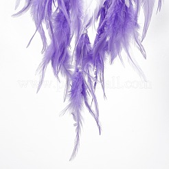 Iron Woven Web/Net with Feather Pendant Decorations&nbsp;AJEW-B017-06