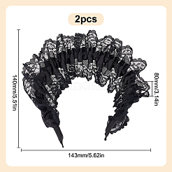 Cloth Wrinkle Lace Hair Bands for Women Girl&nbsp;OHAR-WH0029-11B