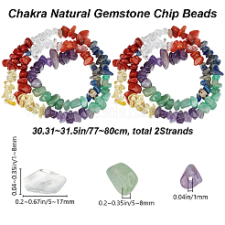 2 Strands Chakra Natural Mixed Gemstone Chip Beads Strands&nbsp;G-BBC0001-44