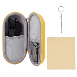 1Pc Oval PU Leather & Velvet Glasses Case&nbsp;AJEW-CN0007-23