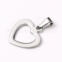 Tarnish Resistant 304 Stainless Steel Open Heart Pendants&nbsp;STAS-I127-030P