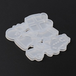 Christmas Snowman/Gift Box/Bell DIY Pendant Silicone Molds&nbsp;DIY-TAC0012-75