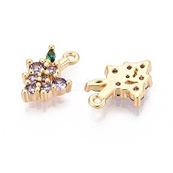 Brass Micro Pave Cubic Zirconia Pendants&nbsp;KK-T074-86G