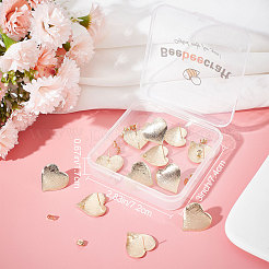 20Pcs Brass Heart Stud Earring Findings&nbsp;KK-BBC0004-89