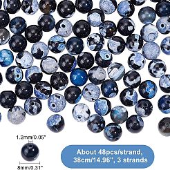 3 Strands Natural Fire Crackle Agate Beads Strands&nbsp;G-NB0003-46
