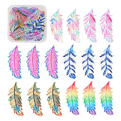 48Pcs 6 Colors Ion Plating(IP) 201 Stainless Steel Filigree Pendants&nbsp;STAS-TA0001-87
