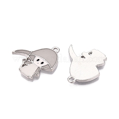 Halloween Theme Rack Plating Luminous Alloy Enamel Pendants&nbsp;ENAM-N056-237P