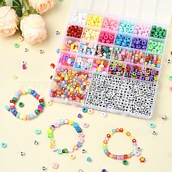 DIY Acrylic & Polymer Clay Beads Bracelets Jewelry Making Kits&nbsp;DIY-YW0010-76