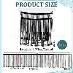 1 Yard Glass Beaded Tassel Ribbon&nbsp;DIY-FG0010-38A