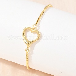 Brass Heart Link Bracelets for Women&nbsp;KK-CBA68DA-02