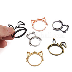 Alloy Open Back Bezel Pendants(Rotatable)&nbsp;PALLOY-TA0001-01