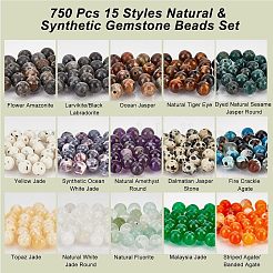 750Pcs 15 Styles Natural & Synthetic Gemstone Beads Set&nbsp;G-NB0003-86