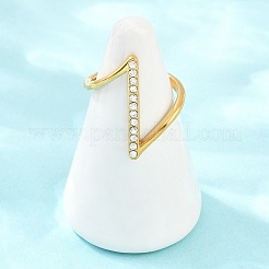 304 Stainless Steel Rhinestone Finger Rings for Women&nbsp;SA-CBA45D5-28B-G