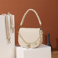 Alloy & ABS Plastic Imitation Pearl & Electroplated Natural Shell Tassel 304 Stainless Steel Bag Decorative Chains&nbsp;HJEW-BM00057
