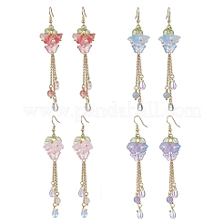 Transparent Two Tone Spray Painted Glass & Acrylic Dangle Earrings&nbsp;EJEW-JE06923