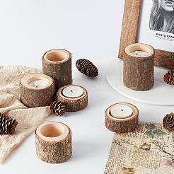 6Pcs 3 Styles Wood Candle Holders&nbsp;AJEW-GA0007-56