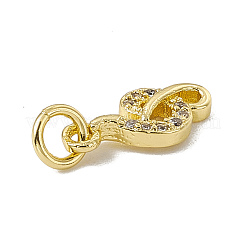 Brass Micro Pave Cubic Zirconia Charms&nbsp;ZIRC-F132-98G
