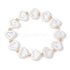 ABS Plastic Imitaion Pearl Beaded Stretch Bracelets for Women&nbsp;NJEW-JB12195-01