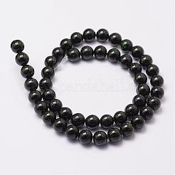 Synthetic Green Goldstone Beads Strands&nbsp;G-N0178-02-8mm