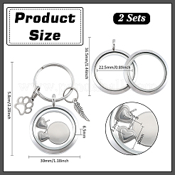 2Pcs 304 Stainless Steel Keychains&nbsp;KEYC-PH01617