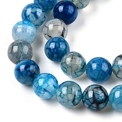Dyed Natural Dragon Veins Agate Beads Strands&nbsp;G-Q462-128C-8mm