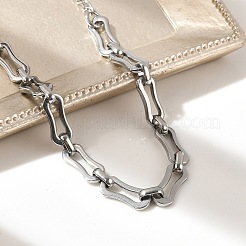 304 Stainless Steel Rectangle Link Chains Bracelets for Men & Women&nbsp;BJEW-D042-44P