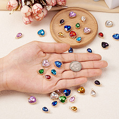 40Pcs 20 Styles Faceted Glass Rhinestone Pendants&nbsp;GLAA-TA0001-44