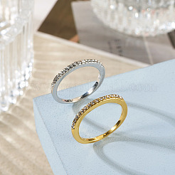 2Pcs 2 Colors Alloy with Crystal Rhinestone Finger Rings&nbsp;RJEW-TADJ0001-01A