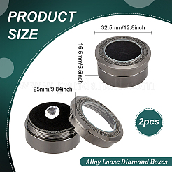 Alloy Loose Diamond Boxes&nbsp;CON-WH0104-11A-B