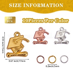 70Pcs Alloy Graduation Cap Pendants&nbsp;FIND-SZ0002-24