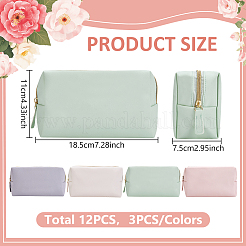 12Pcs 4 Colors Portable Travel PU Leather Zipper Cosmetic Storage Bags&nbsp;ABAG-WA0001-03